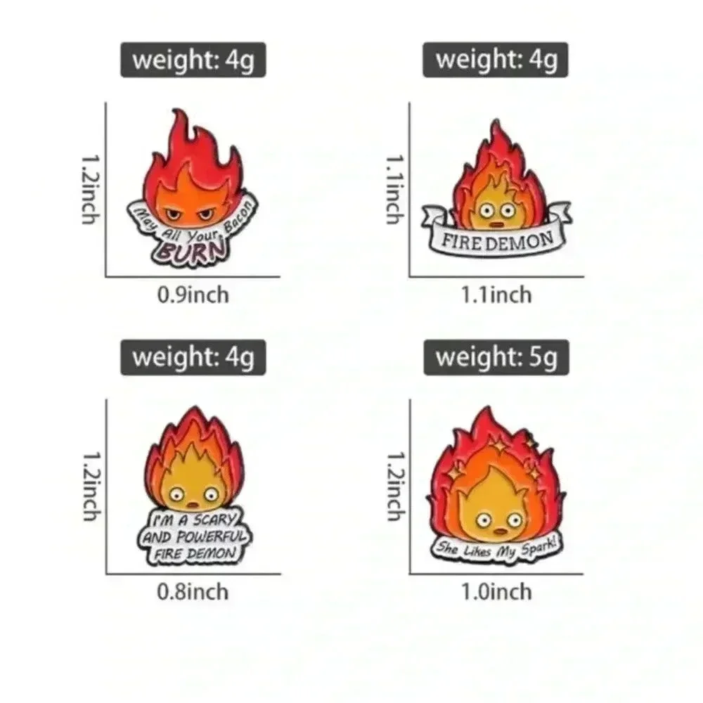 1 piece multicolor flame fire sprite enamel pin brooch backpack clothes